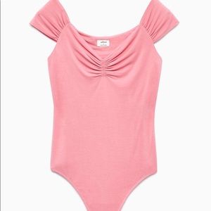 Wilfred bodysuit pink libellule scrunch shoulder
